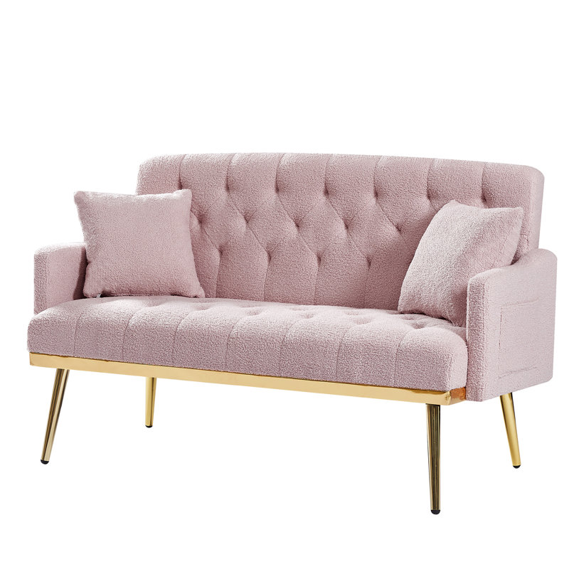 Tissu moderne 2 places rose avec aspect élégant et tissu en mousse pour la chambre à coucher