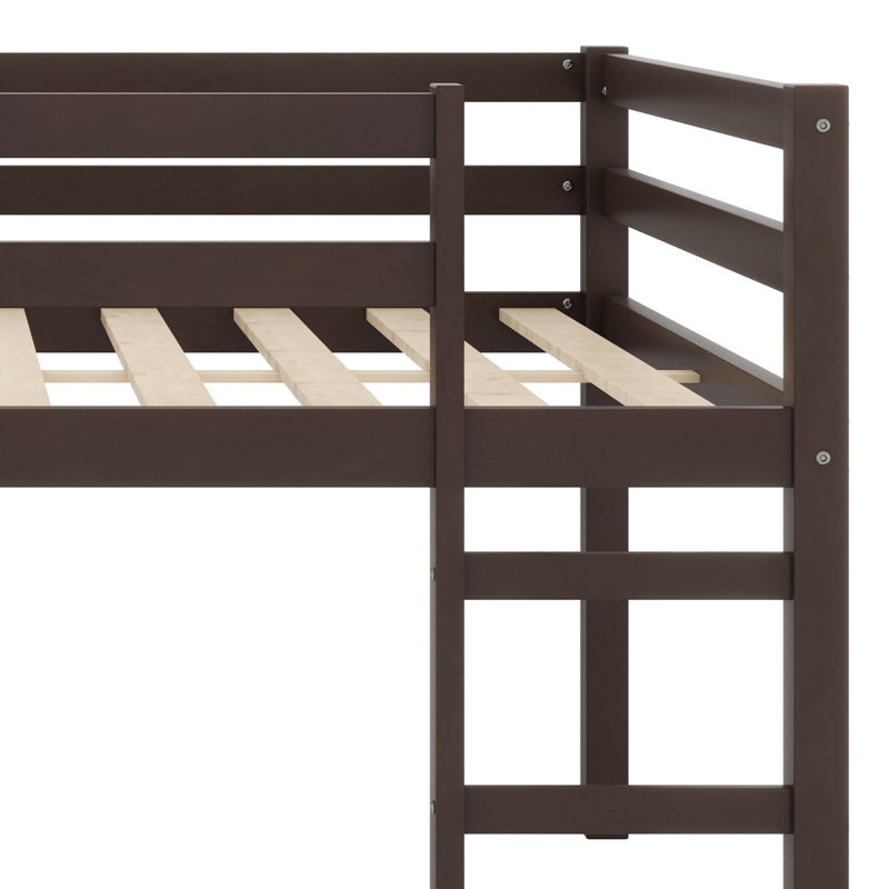 Lit mezzanine en bois avec échelle, Espresso
