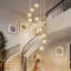 10-Light Chrome Crystal Glass Cluster Pendant – G9, Height Adjustable to 230cm