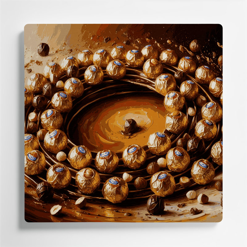 Desserts Ferrero Rocher, art mural en métal rouge, H 16 po x l 16 po