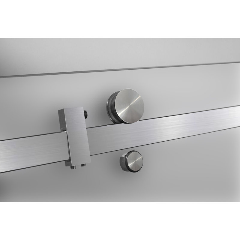Porte de douche sans cadre Moselle, Acier inoxydable