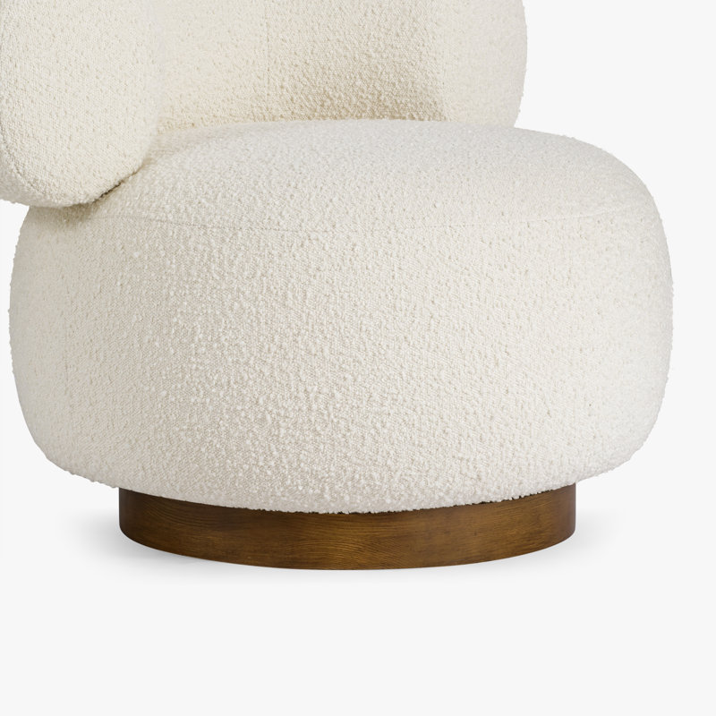 Fauteuil demi-tonneau Aubrey Boucle, Bouclé ivoire
