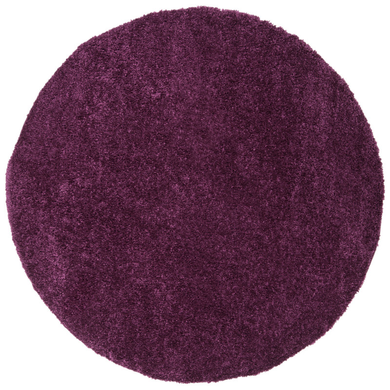 Brittney Performance solid color shag rug, Rond 6 pi 7 po, Purple