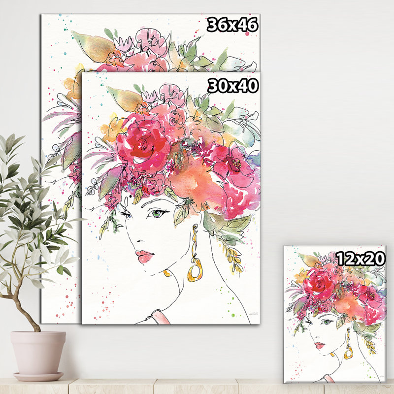 « belle fleur, couleur florale », peinture sur toile tendue, H 46 po x l 36 po x P 1,5 po