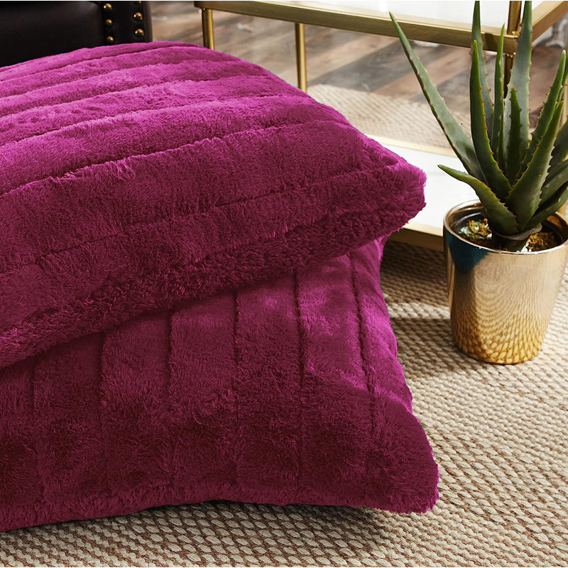 Supermink Square Euro Pillow Cover, Fuchsia Rose