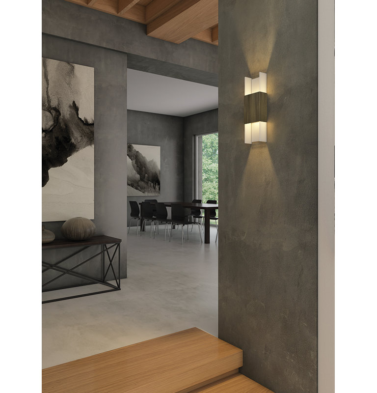 Ansa LED Flush Mounted Sconce, Distressed Brass, 2700K