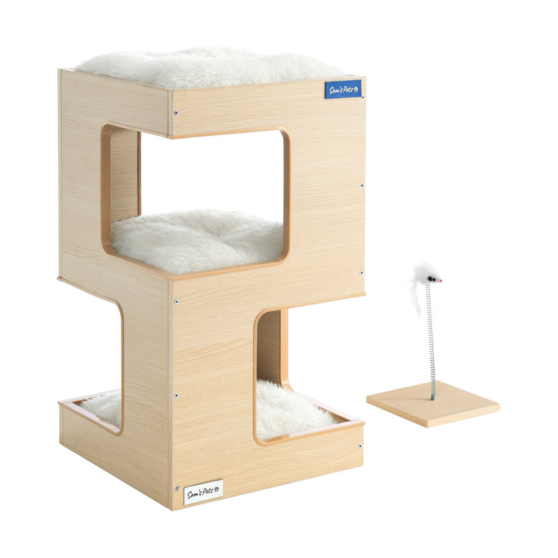 Escher 23.5'' H Cat Tree, White/Oak 