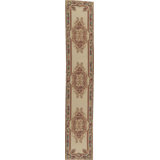 Hand-Knotted High-Quality Beige and Light Red Runner