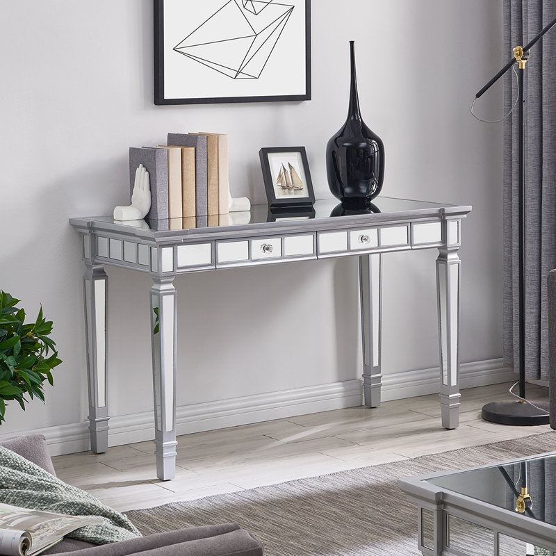 Loneta Mirrored Glass Writing Desk
