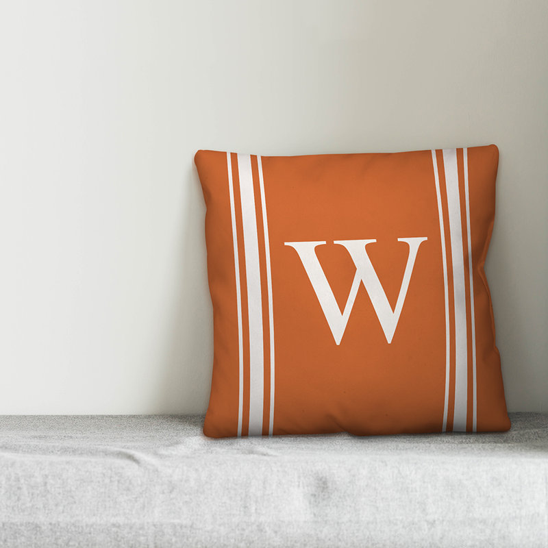 Striped Throw Pillow, W, Orange