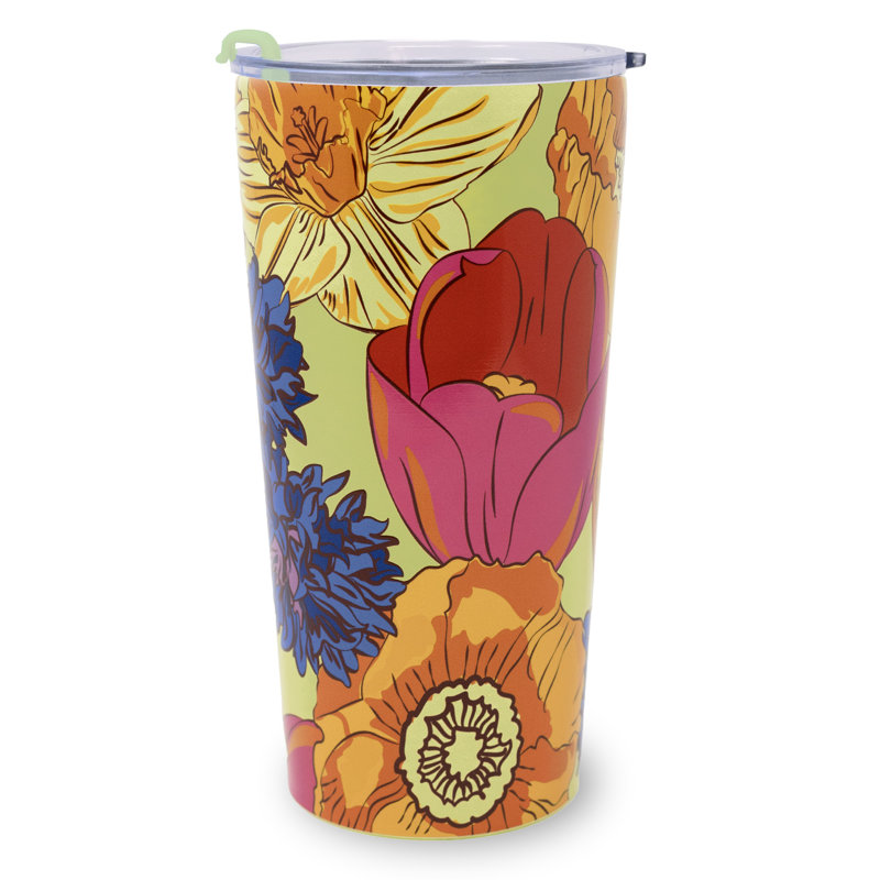 Tasse thermique en acier inoxydable, coquelicot