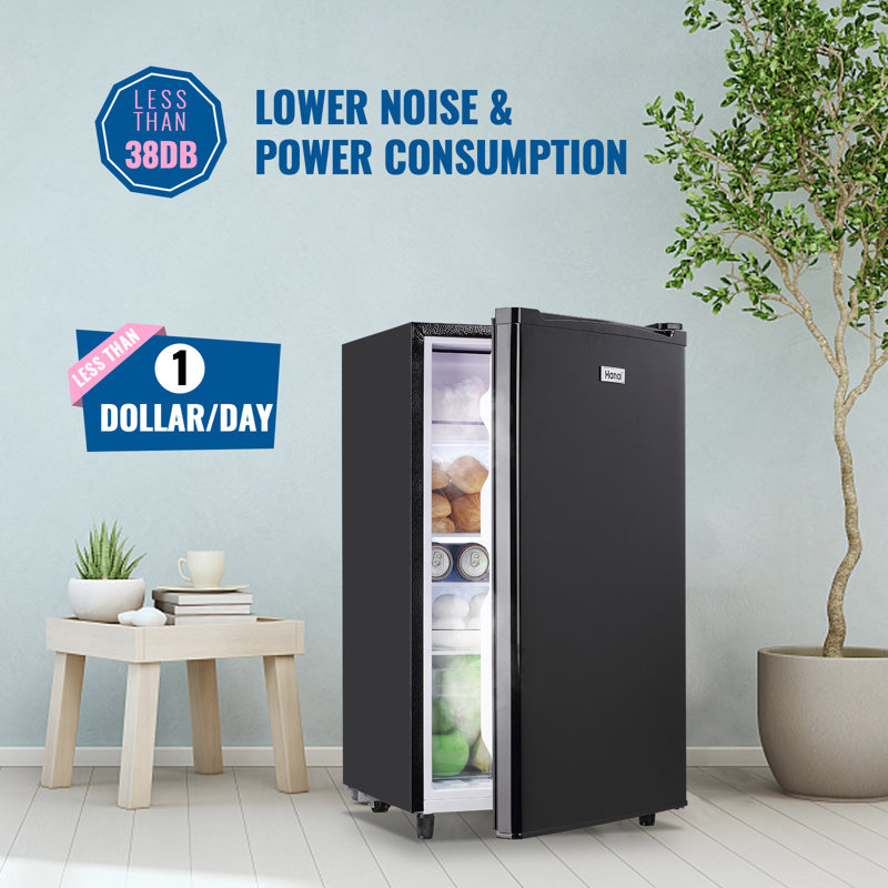 3.2 Cu.ft Mini Refrigerator with 5 Temp Control WANAI Black Compact Fridge with 3 glass shelves