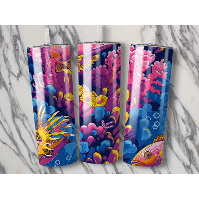 Choose Handmade Tumblers 591 mL Vacuum Insulated Stainless Steel (18/8) Travel Tumbler with Straw