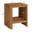 Table de bout en bois massif, table d'appoint carrée rustique à 2 niveaux