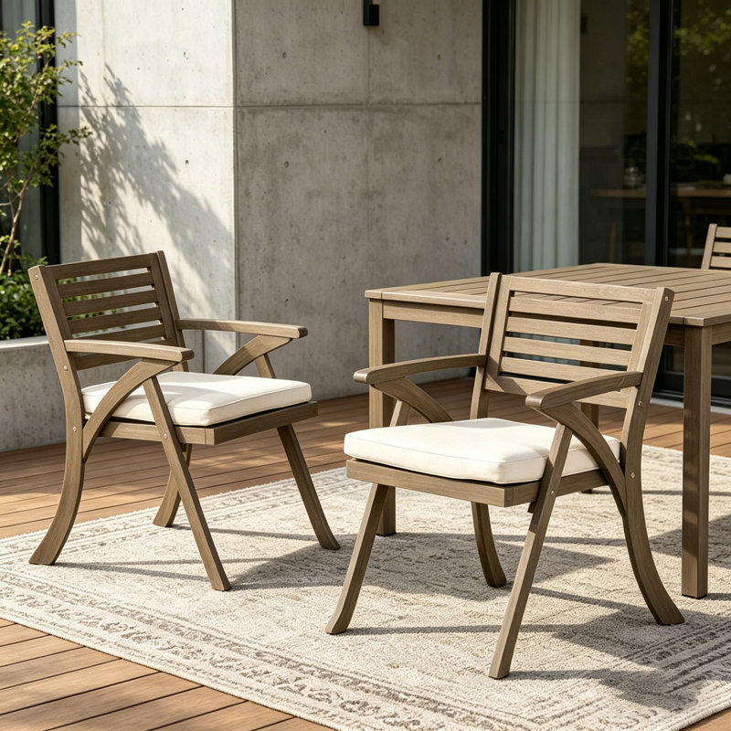 Chaise d'extérieur en bois d'acacia