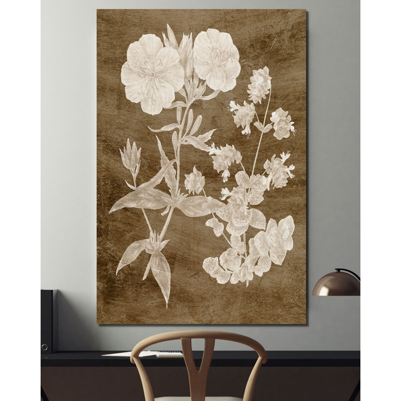 «Botanical in Taupe II», reproduction, H 18 po x l 12 po x 1,5 po, Toile tendue