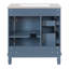 Meuble-lavabo compact avec lavabo en céramique 2 tiroirs et tablette réglable pour petits espaces-659850582