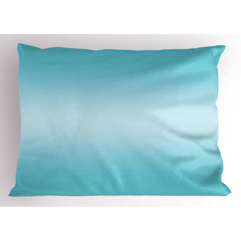 Polyester Ombre Sham Set, Teal, Queen