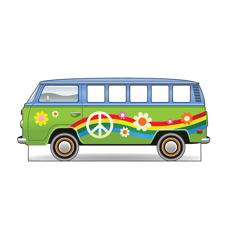 Accroche en carton à bus hippie