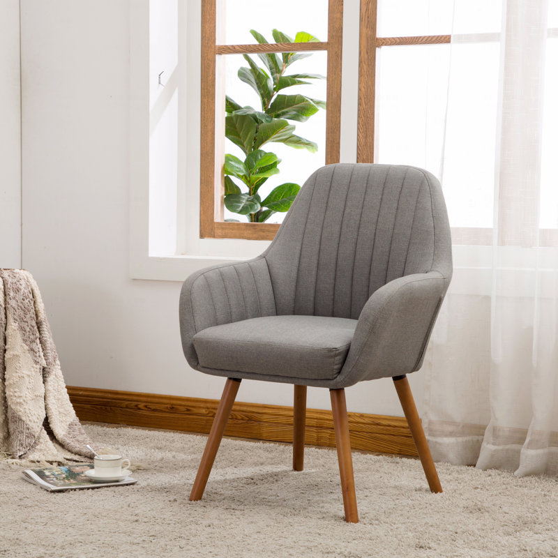 Fauteuil d'appoint contemporain en tissu Tuchico, Polyester gris