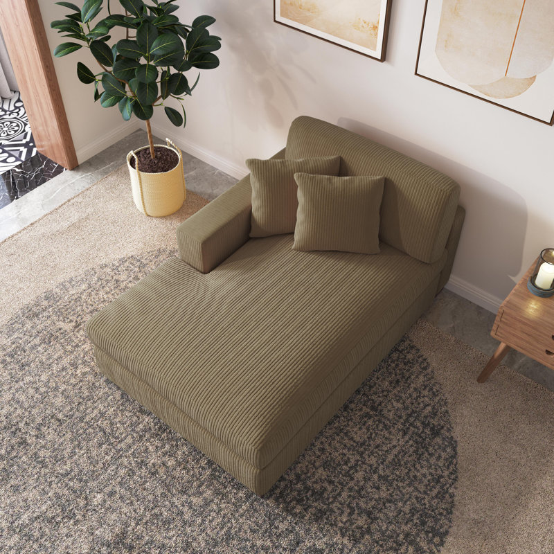 Milbrey Desborough Chaise Lounge, Left Hand Facing, Camel