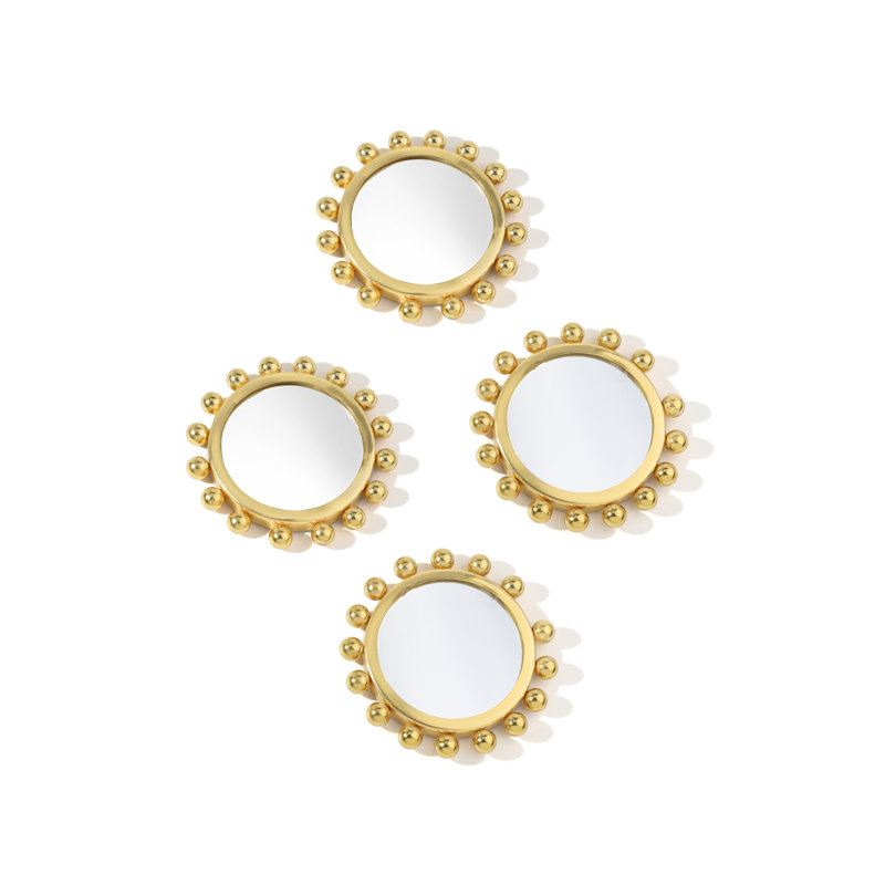 Sous-verres miroitants or Astra | Ensemble de 4