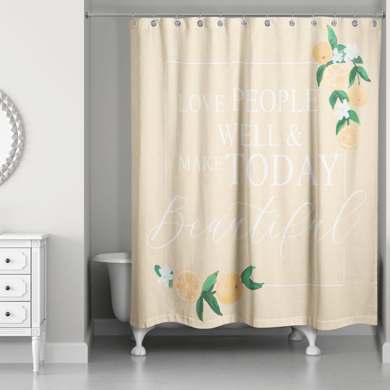 Rideau de douche simple Perine, Jaune