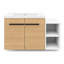Meuble-lavabo mural 30 po avec lavabo en résine, 2 portes à fermeture douce, armoire flottante en chêne pour petite salle de bain, salle d'eau