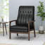 Chaise d'appoint rembourrée Mid-Century moderne, similicuir neige-2097779176