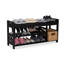 Banc de rangement pour chaussures en bois massif avec coussin-599729482
