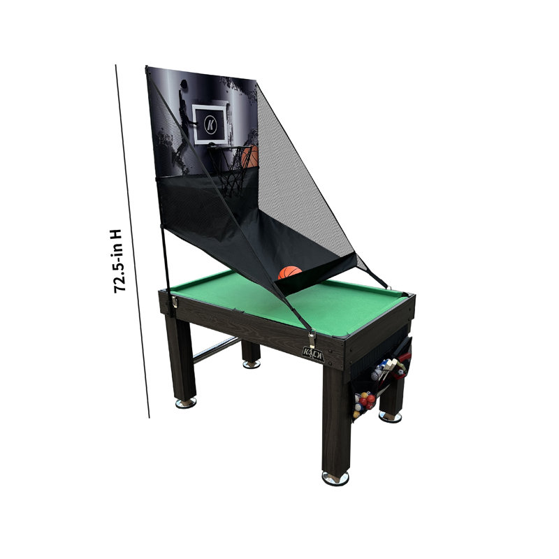 Morpheus 55" Brown 5-in-1 Multi-Game Table with Engineered Wood Frame