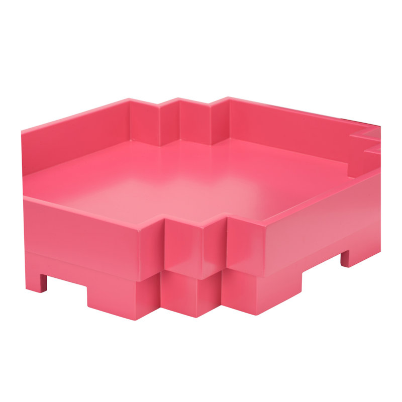 Plateau en bois de style japonais, Fuchsia