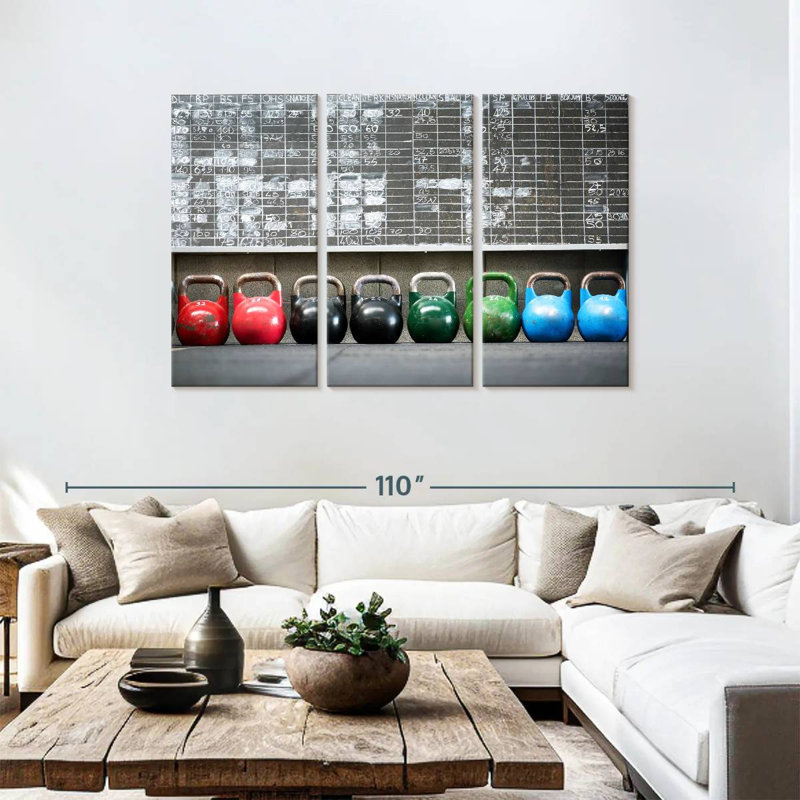 Sireci Colorful Kettlebell Row, 48" H x 74" W