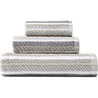 3-Piece Cotton Towel Set (Bath/Hand/Washcloth) - OEKO-TEX Certified, Absorbent & Fade-Resistant