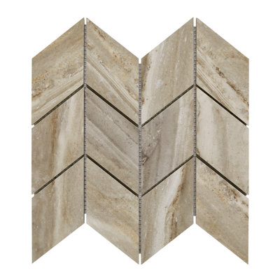 Famed 3" x 6" Porcelain Chevron Mosaic Tile