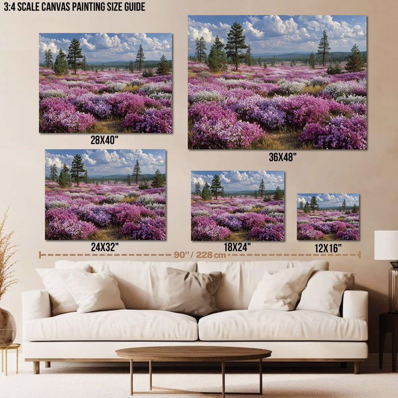  Décoration murale printanière sur toile, fleurs sauvages, impressions de nature florales, peinture de paysage pour le salon, œuvre d'art forestier, affiche d'arbre prête à être accrochée, grand format, 18 po x 24 po