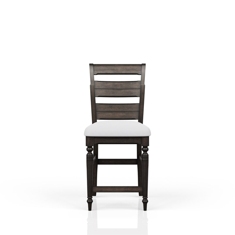 Tabouret de comptoir chocolat noir avec siège rembourré confortable et échelle moderne