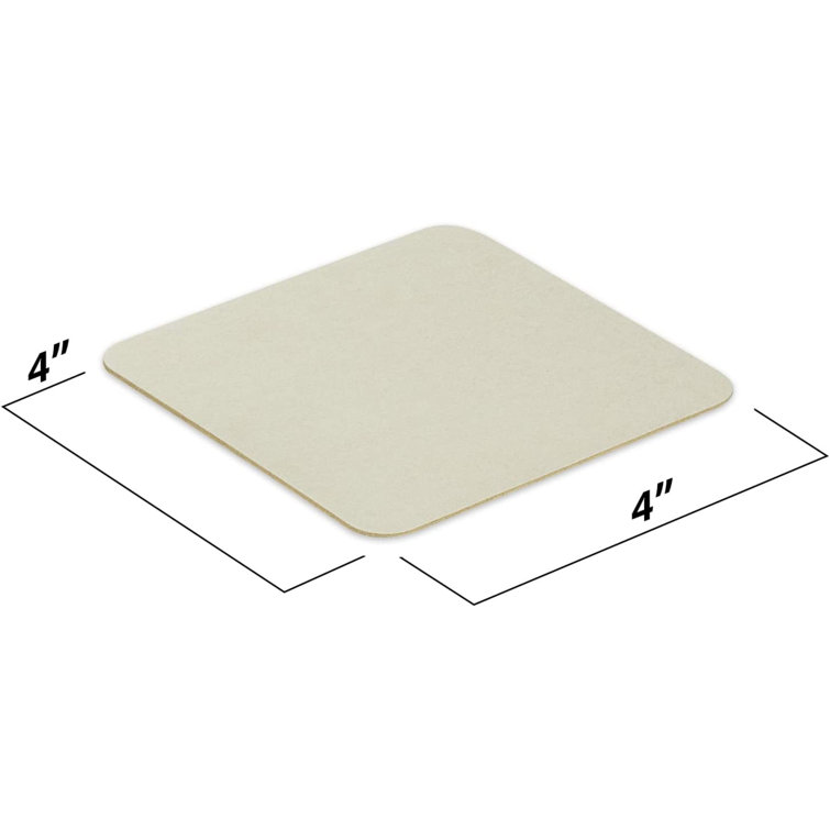 MT Products 4 inch White Square Blank Paper Coasters for Drinks - 100 Pieces, Size: 4 Inches Square