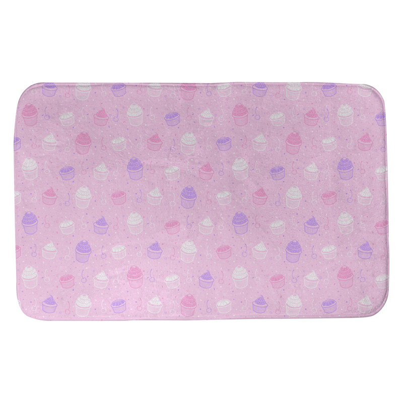 Tapis pour salle de bain petits gâteaux Mcguigan, l 17 po x L 24 po, Rose / Mauve