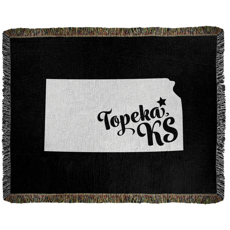 Jeté en coton tissé topeka kansas, l 37 po x L 52 po, Noir