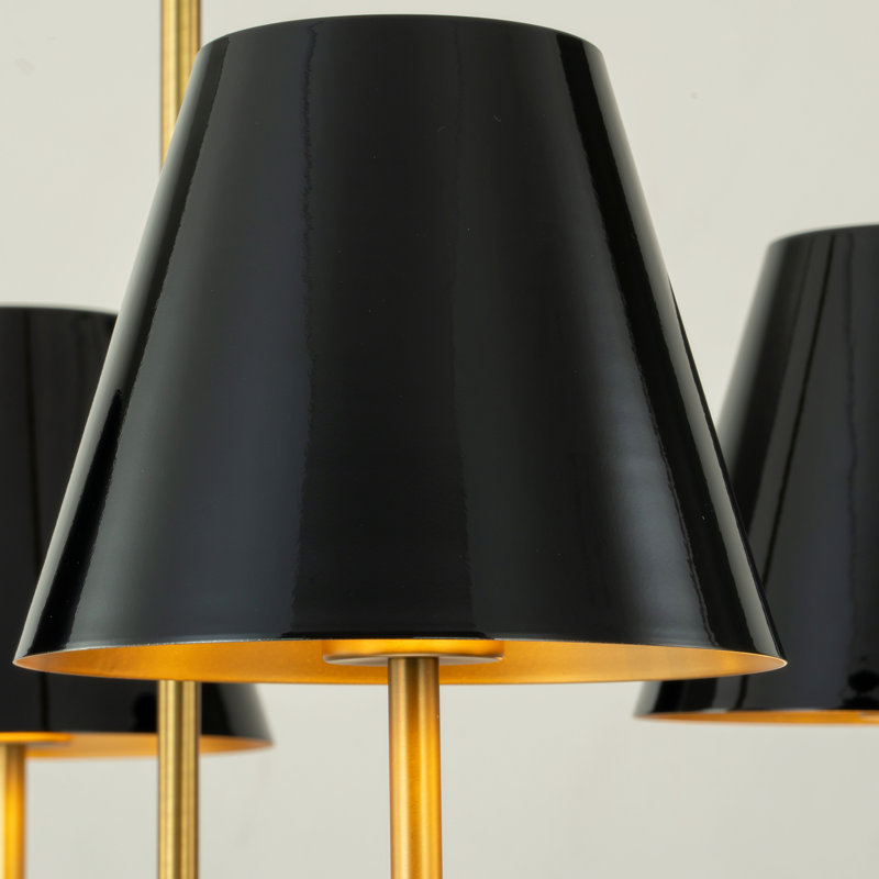 Corina 8-Light Dimmable Tiered Chandelier, Black