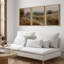 "Paysage champêtre idyllique avec illustration florale, décor rustique, relax, calme et chic" - 3 pièces sur toile-98697911-98697914