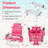 2-pack Folding Backpack Beach Chair Table Set 5-position Outdoor Reclining Chair Hot Pink
