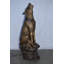 Statue en bronze Neher Wolf and Her Cubs Howling - Taille: L 23 po x l 20 po x H 48 po.