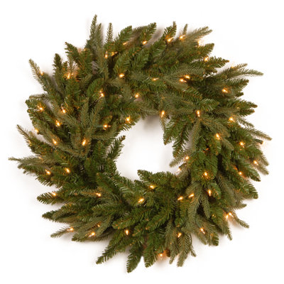 Frasier Grande Wreath with Clear Lights