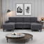 Canapé modulaire confortable avec 2 tabourets modulaires gris foncé Cordory-2003005348