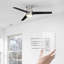 Ventilateur de plafond encastré intelligent à 3 pales 52 po avec télécommande murale et ensemble d'éclairage inclus Gearldean-1618513933