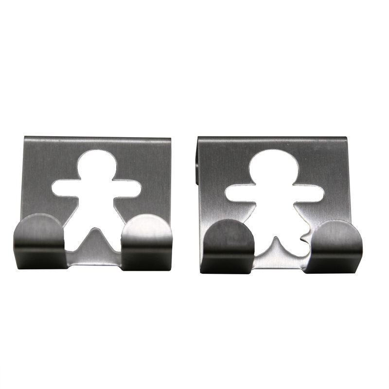 Stainless Steel Silver Over Cabinet Door Hooks Set