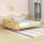 Grand lit plateforme en bois avec garde-corps et lattes-2121046680
