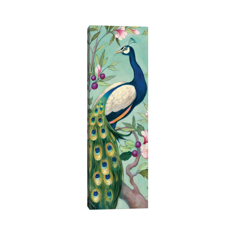 Pretty Peacock II by Julia Purinton - Wrapped Canvas Panoramic Painting, 152.4 cm H x 50.8 cm W x 1.91 cm D